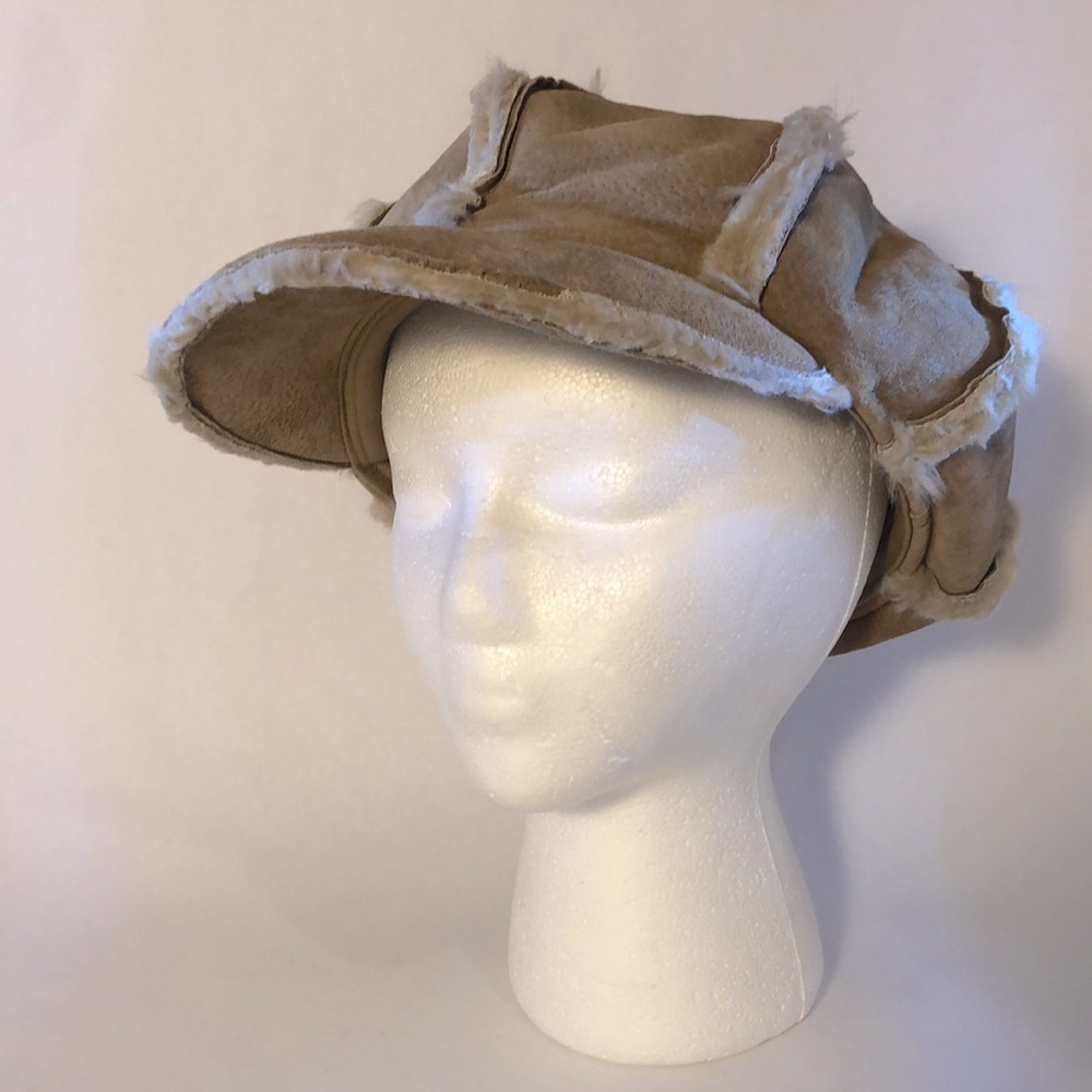 Boho slouchy,vintage cabbie cap, news boy hat suede l/Xl